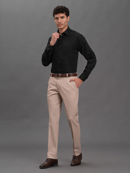 Men's Black Regular Fit Solid Full Sleeve Formal Shirt