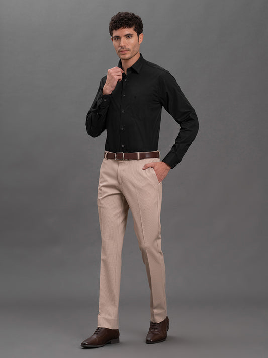 Men's Black Regular Fit Solid Full Sleeve Formal Shirt