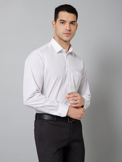 Men's White Formal Plain Full Sleeve Shirt