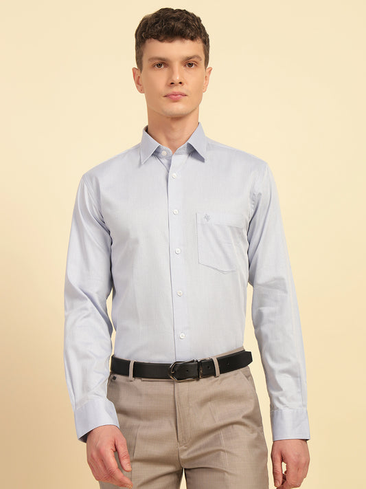 Formal Shirt for Men | Breathable & Soft with Color Fastness Slim Fit Giza Cotton Fabric Self Design Pattern