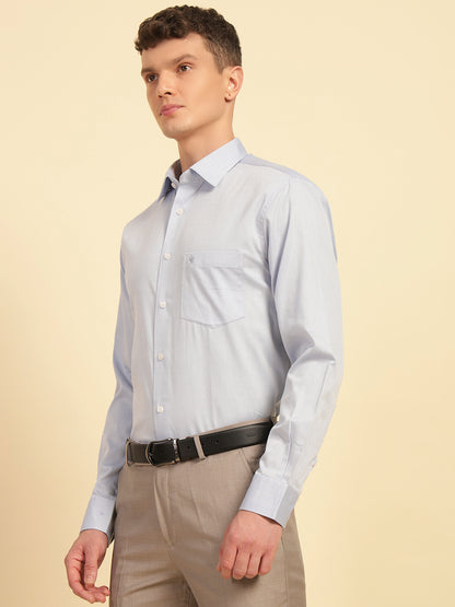 Formal Shirt for Men | Breathable & Soft with Color Fastness Slim Fit Giza Cotton Fabric Self Design Pattern