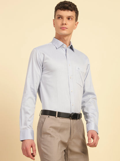 Formal Shirt for Men | Breathable & Soft with Color Fastness Slim Fit Giza Cotton Fabric Self Design Pattern