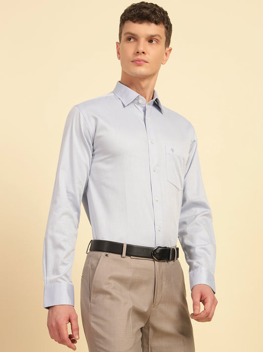 Formal Shirt for Men | Breathable & Soft with Color Fastness Slim Fit Giza Cotton Fabric Self Design Pattern