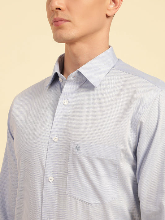 Formal Shirt for Men | Breathable & Soft with Color Fastness Slim Fit Giza Cotton Fabric Self Design Pattern