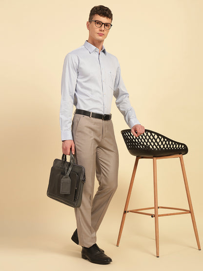 Formal Shirt for Men | Breathable & Soft with Color Fastness Slim Fit Giza Cotton Fabric Self Design Pattern