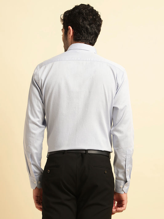 Formal Shirt for Men | Breathable & Soft with Color Fastness Regular Fit Spread Collar Neck Cotton Blend Fabric Self Design Pattern