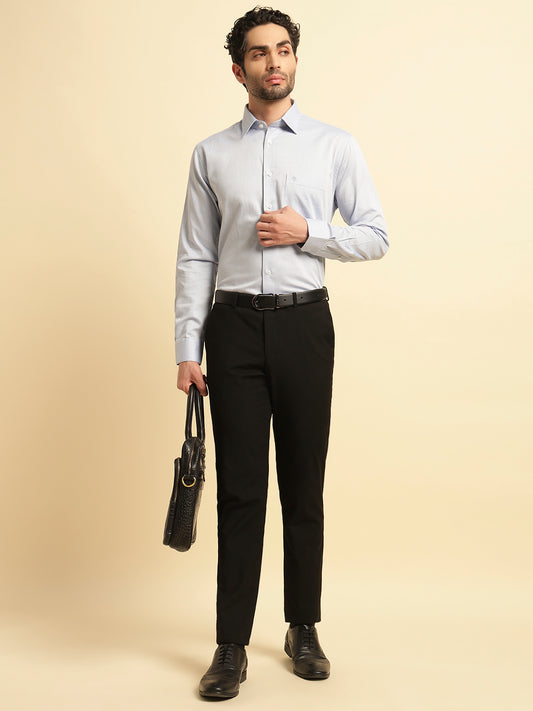 Formal Shirt for Men | Breathable & Soft with Color Fastness Regular Fit Spread Collar Neck Cotton Blend Fabric Self Design Pattern