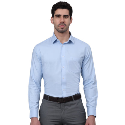 Formal Shirt for Men l Breathable & Soft with Color Fastness Regular Fit Spread Collar Neck Cotton Fabric Self Design Pattern