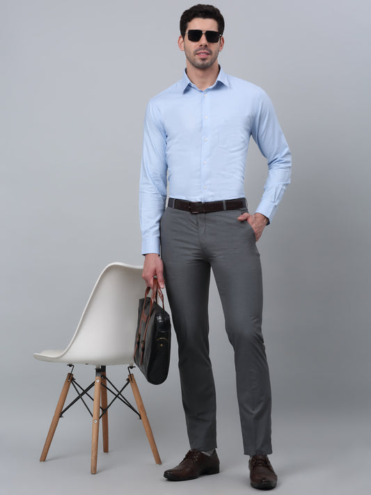 Formal Shirt for Men l Breathable & Soft with Color Fastness Regular Fit Spread Collar Neck Cotton Fabric Self Design Pattern