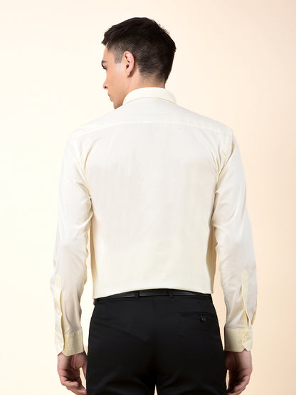 Formal Shirt for Men | Breathable & Soft with Color Fastness Slim Cotton Blend Fabric Solid Pattern