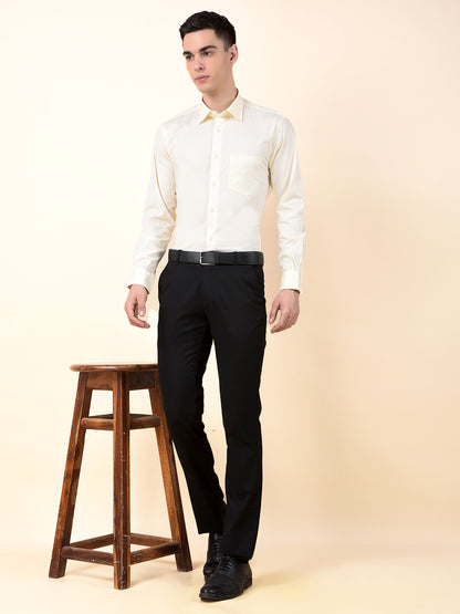 Formal Shirt for Men | Breathable & Soft with Color Fastness Slim Cotton Blend Fabric Solid Pattern