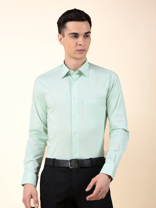 Formal Shirt for Men | Breathable & Soft with Color Fastness Slim Cotton Blend Fabric Solid Pattern
