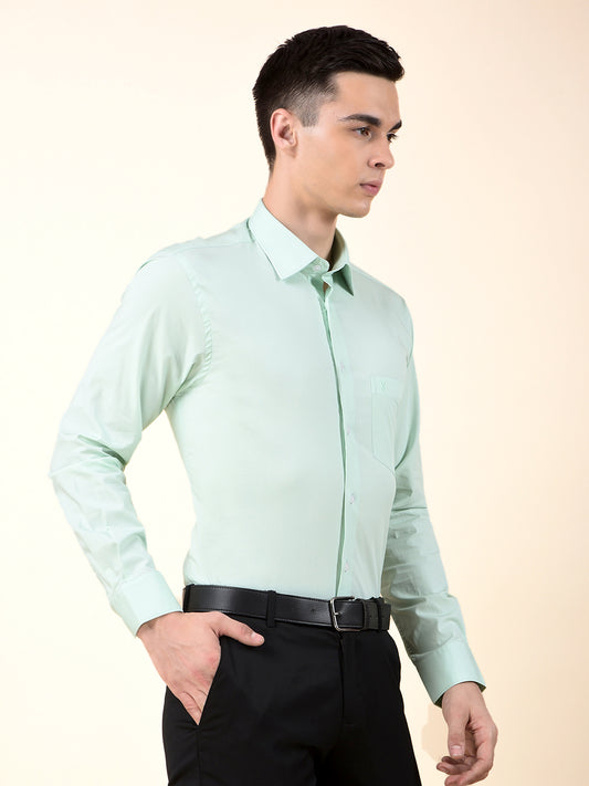 Formal Shirt for Men | Breathable & Soft with Color Fastness Slim Cotton Blend Fabric Solid Pattern