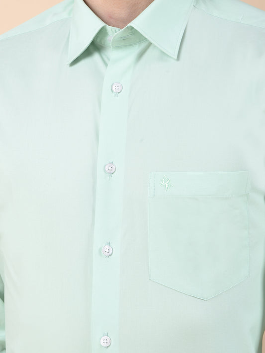 Formal Shirt for Men | Breathable & Soft with Color Fastness Slim Cotton Blend Fabric Solid Pattern