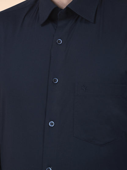 Formal Shirt for Men | Breathable & Soft with Color Fastness Slim Cotton Blend Fabric Solid Pattern