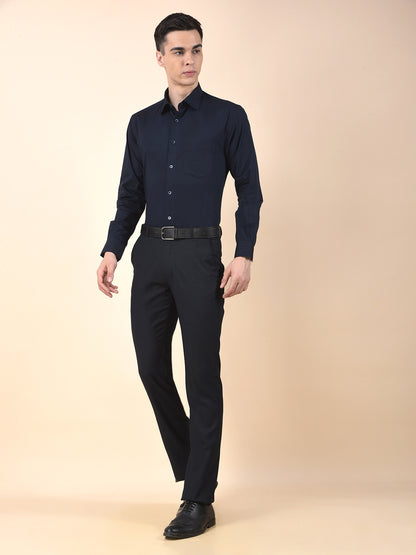 Formal Shirt for Men | Breathable & Soft with Color Fastness Slim Cotton Blend Fabric Solid Pattern