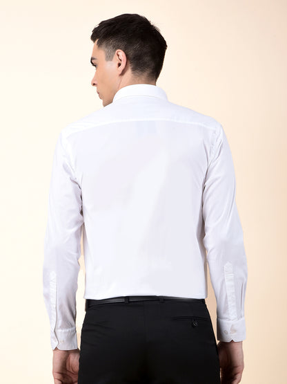 Formal Shirt for Men | Breathable & Soft with Color Fastness Slim Cotton Blend Fabric Solid Pattern