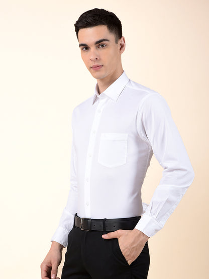 Formal Shirt for Men | Breathable & Soft with Color Fastness Slim Cotton Blend Fabric Solid Pattern