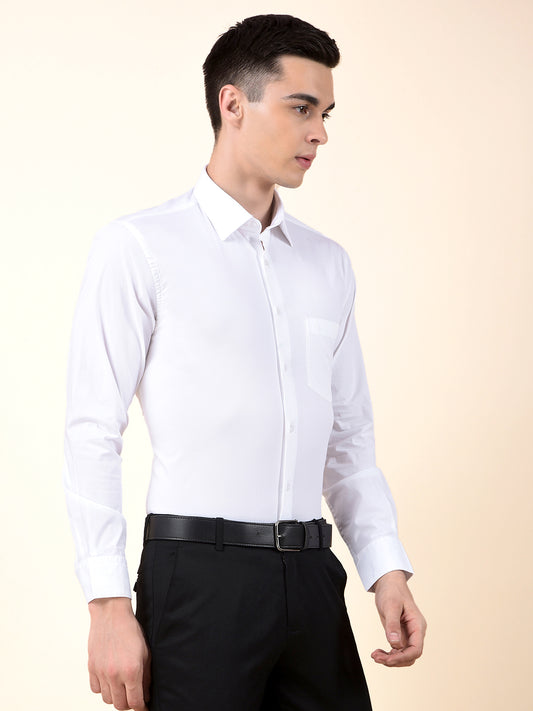 Formal Shirt for Men | Breathable & Soft with Color Fastness Slim Cotton Blend Fabric Solid Pattern