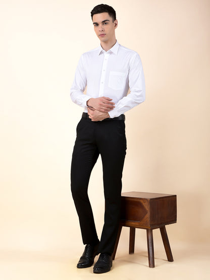 Formal Shirt for Men | Breathable & Soft with Color Fastness Slim Cotton Blend Fabric Solid Pattern
