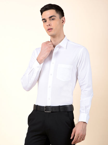 Formal Shirt for Men | Breathable & Soft with Color Fastness Slim Cotton Blend Fabric Solid Pattern