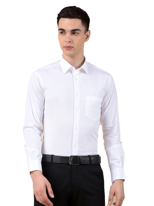 Formal Shirt for Men | Breathable & Soft with Color Fastness Slim Cotton Blend Fabric Solid Pattern