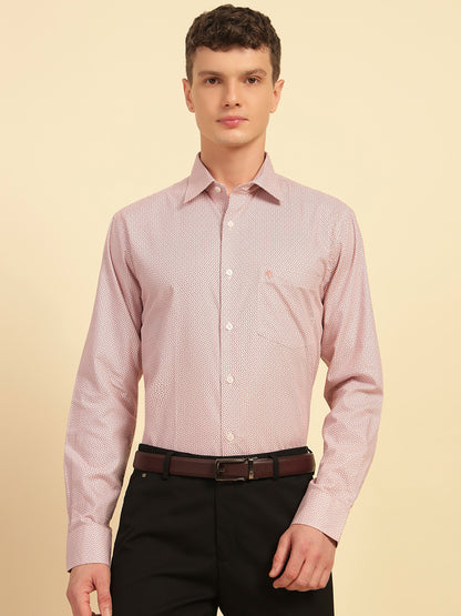 Formal Shirt for Men | Breathable & Soft with Color Fastness Regular Fit Cotton Fabric Printed Pattern