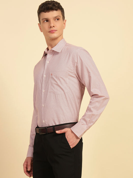 Formal Shirt for Men | Breathable & Soft with Color Fastness Regular Fit Cotton Fabric Printed Pattern