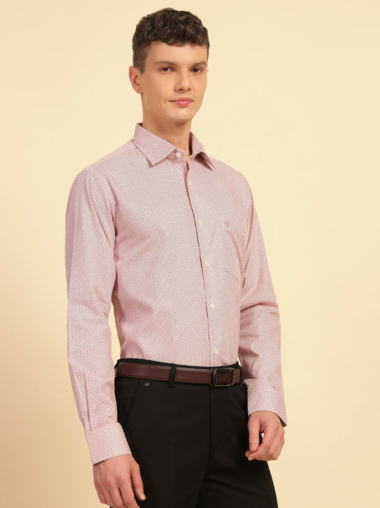 Formal Shirt for Men | Breathable & Soft with Color Fastness Regular Fit Cotton Fabric Printed Pattern