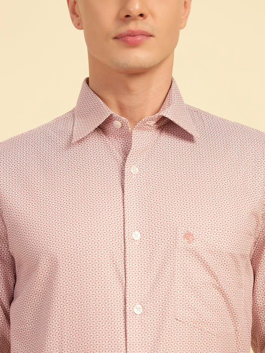 Formal Shirt for Men | Breathable & Soft with Color Fastness Regular Fit Cotton Fabric Printed Pattern