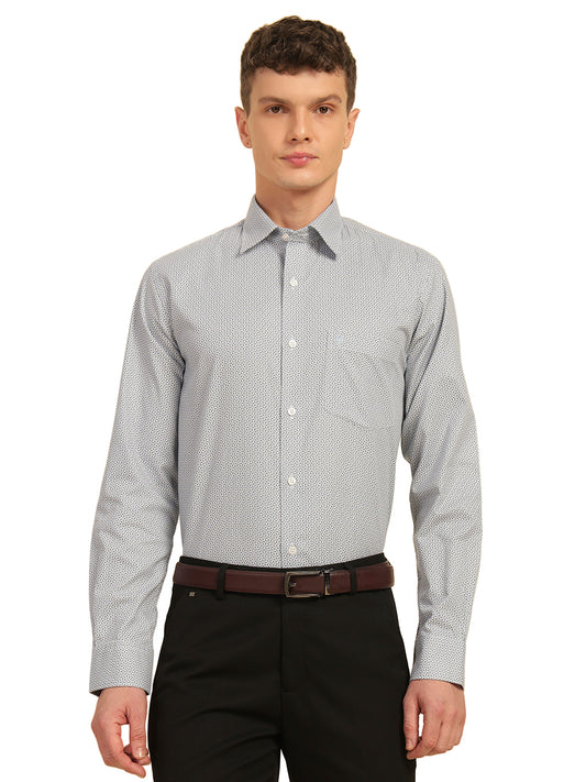 Formal Shirt for Men | Breathable & Soft with Color Fastness Regular Fit Cotton Fabric Printed Pattern