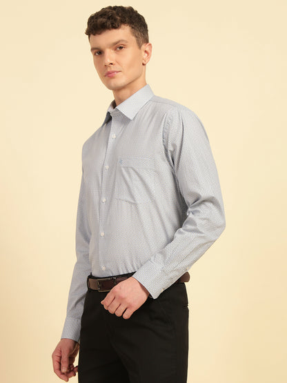 Formal Shirt for Men | Breathable & Soft with Color Fastness Regular Fit Cotton Fabric Printed Pattern