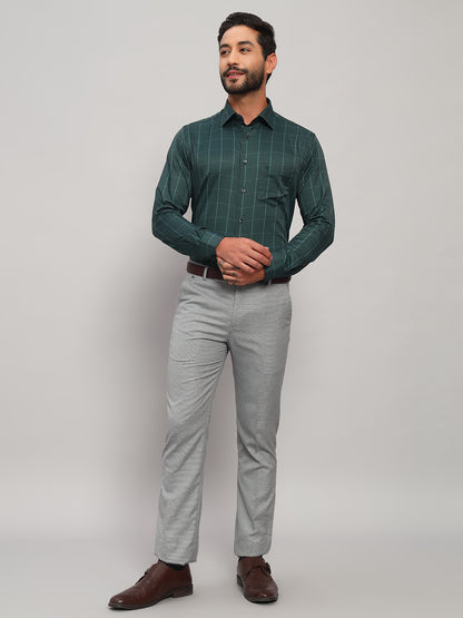 Formal Shirt for Men l Breathable & Soft with Color Fastness Regular Fit Spread Collar Neck Nylon Fabric Checkered Pattern