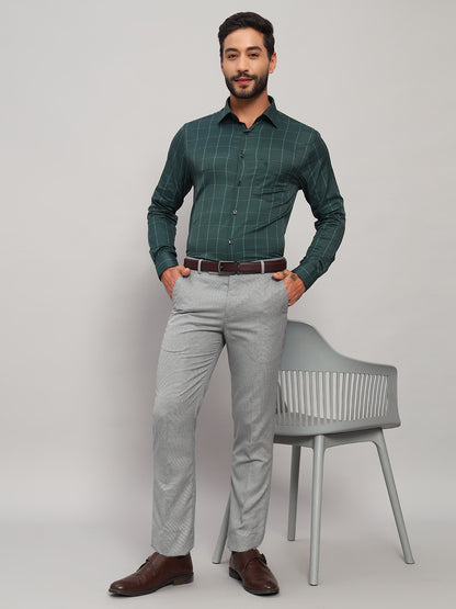 Formal Shirt for Men l Breathable & Soft with Color Fastness Regular Fit Spread Collar Neck Nylon Fabric Checkered Pattern