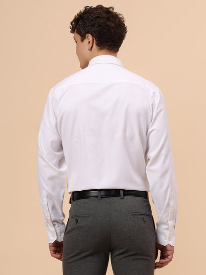 Formal Shirt for Men l Breathable & Soft with Color Fastness Regular Fit Spread Collar Neck Cotton Blend Fabric Solid Pattern