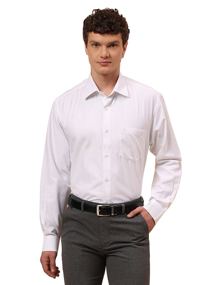 Formal Shirt for Men l Breathable & Soft with Color Fastness Regular Fit Spread Collar Neck Cotton Blend Fabric Solid Pattern