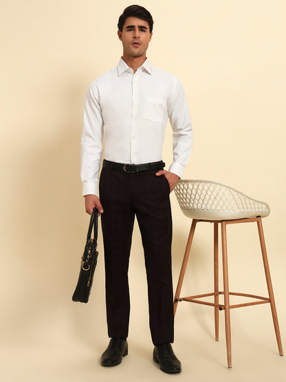 Formal Shirt for Men l Breathable & Soft with Color Fastness Regular Fit Spread Collar Neck Cotton Blend Fabric Solid Pattern