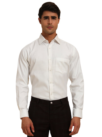 Formal Shirt for Men l Breathable & Soft with Color Fastness Regular Fit Spread Collar Neck Cotton Blend Fabric Solid Pattern