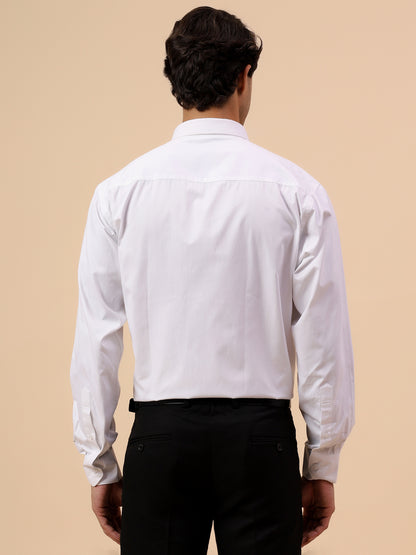 Formal Shirt for Men l Breathable & Soft with Color Fastness Regular Fit Spread Collar Neck Cotton Blend Fabric Self Design Pattern