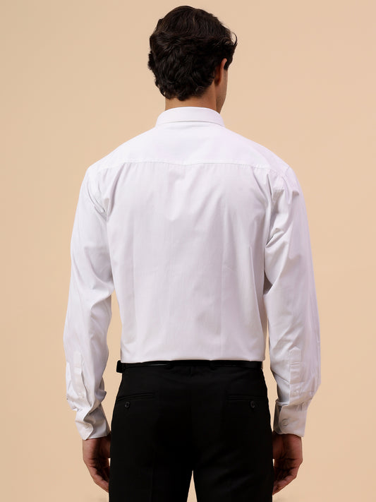 Formal Shirt for Men l Breathable & Soft with Color Fastness Regular Fit Spread Collar Neck Cotton Blend Fabric Self Design Pattern