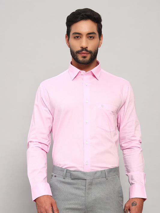 Formal Shirt for Men l Breathable & Soft with Color Fastness Regular Fit Spread Collar Neck Cotton Fabric Solid Pattern