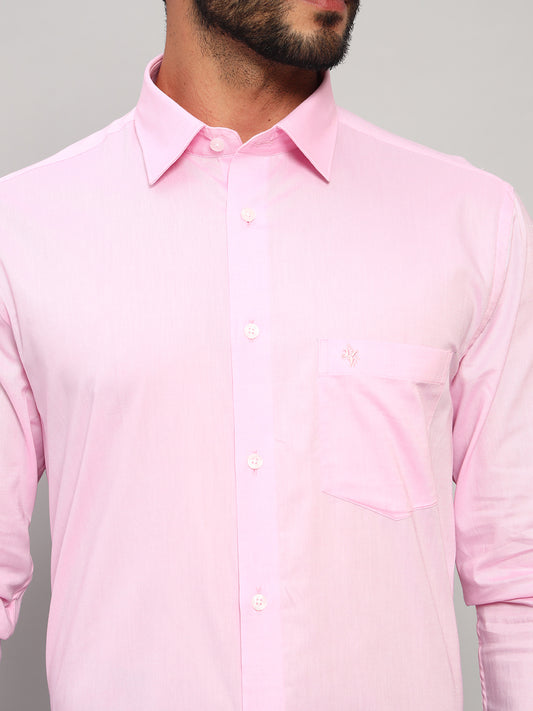 Formal Shirt for Men l Breathable & Soft with Color Fastness Regular Fit Spread Collar Neck Cotton Fabric Solid Pattern