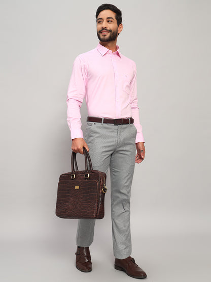 Formal Shirt for Men l Breathable & Soft with Color Fastness Regular Fit Spread Collar Neck Cotton Fabric Solid Pattern