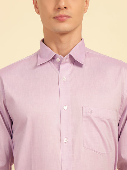Formal Shirt for Men | Breathable & Soft with Color Fastness Regular Fit Cotton Fabric Solid Pattern