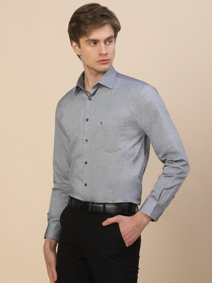 Formal Shirt for Men | Breathable & Soft with Color Fastness Regular Fit Spread Collar Neck Cotton Fabric Solid Pattern
