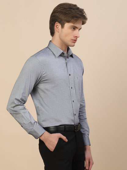 Formal Shirt for Men | Breathable & Soft with Color Fastness Regular Fit Spread Collar Neck Cotton Fabric Solid Pattern