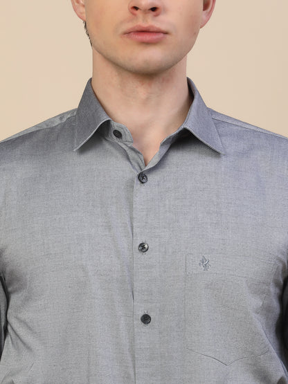 Formal Shirt for Men | Breathable & Soft with Color Fastness Regular Fit Spread Collar Neck Cotton Fabric Solid Pattern