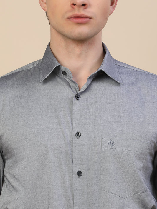 Formal Shirt for Men | Breathable & Soft with Color Fastness Regular Fit Spread Collar Neck Cotton Fabric Solid Pattern