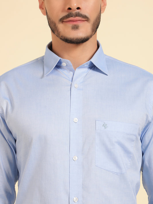 Formal Shirt for Men | Breathable & Soft with Color Fastness Regular Fit Cotton Fabric Solid Pattern