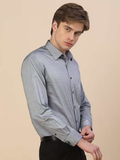 Formal Shirt for Men | Breathable & Soft with Color Fastness Regular Fit Spread Collar Neck Cotton Fabric Solid Pattern